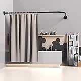 Duschvorhangstange Schwarz L Form Edelstahl Duschstange Ecke Badewanne 70-100x90-120...
