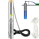 VEVOR 3' Tiefbrunnenpumpe 750W Brunnenpumpe 100L/min Tauchpumpe max. Förderhöhe 66m...