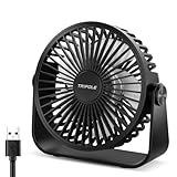 TriPole USB Tischventilator, 3 Geschwindigkeiten Starker Wind Tischventilator, 360°...