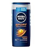NIVEA MEN Sport Duschgel (250 ml), pH-hautfreundliche Pflegedusche mit...