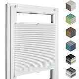 Home-Vision® Premium Plissee Faltrollo ohne Bohren mit Klemmfix (Weiß, B60cm x H200cm)...