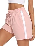 Litherday Shorts Damen Sportshorts Kurz Hosen Streifen Jogginghose Sommer Traininghose mit...