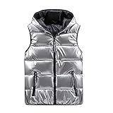 Unisex Freizeitmantel Jacke Solide Weste Reißverschlusstasche Lose ärmellose...
