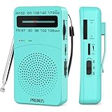 PRUNUS J-166 AM FM UKW Radio Batteriebetrieben, Transistorradio Weltempfänger Radio mit...