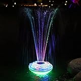 LanBlu Schwimmender Springbrunnen mit Unterwasser Lichtshow, Aufladbar...