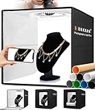 DUCLUS Fotobox 40x40 cm Faltbare Fotostudio, 5500K Dimmbare Lichtzelt Set mit 160 LED...