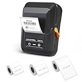 SUPVAN KATASYMBOL T50M Pro Bluetooth Etikettendrucker mit 3 Weiß Etiketten, Mini...