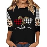 Valentinstags-T-Shirt, Tops für Damen, Partykleidung, Blusen, elegant bedruckte Hemden,...