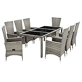Juskys Polyrattan Gartenmöbel-Set Rimini Plus 9-teilig & wetterfest -...