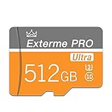 512 GB Micro-SD-Karte mit SD-Adapter, High-Speed-Speicherkarte Klasse 10, TF-Karte für...