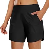 WILLIT Damen 5' Badeshorts Swim Badehose Board Shorts Schnelltrocken UPF 50+ High Waisted...