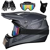 Jugend-Dirtbike-Helm mit Schutzbrille, Handschuhen und Maske für 5–14 Jahre,...