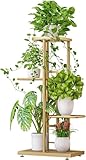 HAUSPROFI Pflanzenständer Blumenregal mit 4 Etagen - Gold Pflanzenregal...