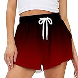 Damen-Shorts Sommer Fitnessstudio Sport Shorts Jogging Curvy mit Taschen und Kordelzug...