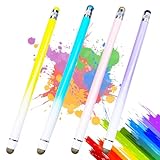 Tablet Stift, 4 Stück Touchscreen Stift iPad Stift, 2 in 1 Gummi Stylus Universal Touch...