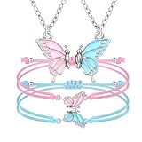 Goiern BFF Armbänder und Halskette Für 2 Schmetterlingsfreundschaft Halskette...