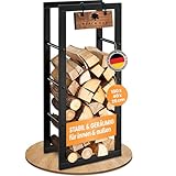 BLACK OAK Kaminholzregal JACK 100x40x25cm schwarz - für innen & außen bis 250kg Holz -...