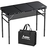 Anbte Campingtisch Klappbar 88x40cm Aluminium Rahmen 3 Höhenverstellbar...