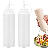 2 Stück Plastik Squeeze Flasche, Quetschflasche Mit Kappen, 8oz Kein Leck...