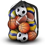 Extra Große Fußball Ballnetz für 8-15 Bälle Ballsack mit Kordelzug und...