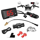 Motorrad-Digital Thermometer und 18-mm-/22-mm-Adapter, Motorrad-Wassertemperatur...