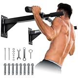 SPORTINATOR® Klimmzugstange inkl. Zubehör schwarz zur Wandmontage, Pull Up Bar...