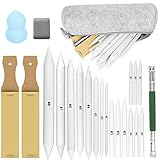 23 Stücke Mischen Papierwischer Estompen Set, Blending Stümpfe und Tortillionen, Graphit...