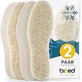 biped extra dicke Lammwoll Sohlen im 2 Paar Set z1015, Wollweiß, 40