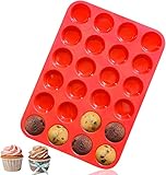 Mlying Mini Muffins Backform für 24 Muffins, Silikon Antihaft-sichere Muffin...