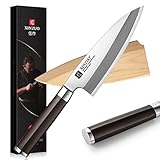 XINZUO 18cm Deba Messer Edelstahl X8Cr14MoV, Sashimi Sushi Messer Einzelfase Klinge-...