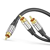 sonero Premium Cinch Audiokabel, 1x Cinch Stecker auf 2x Cinch Stecker 3,00m, vergoldete...