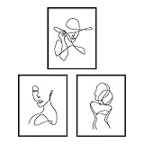 3-teiliges Poster, minimalistische Linienkunstdrucke, abstrakte Linie, Wandkunst, Poster,...