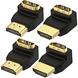 LEENUE 4 Stück HDMI Winkelstecker 90 Grad und 270 Grad, HDMI Winkel Adapter, 4K Stecker...