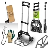 Tronitechnik® Sackkarre Handkarre klappbar, Transportkarre bis 80kg, Klappwagen...