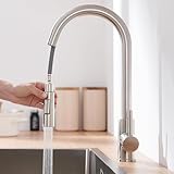Lonheo Küchenarmatur mit Brause Ausziehbar, Hochdruck Wasserhahn Küche Edelstahl...