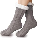 Effeet Warme Kuschelsocken Stoppersocken für Damen, Furry Dicke Antirutschsocken,...