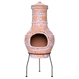 Nexos Trading Terrassenofen Gartenkamin Terracotta 85 cm Gartenofen Stahlgestell...