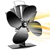 Kaminventilator 4 Blatt, Ofenventilator für Holzbrenner/Kamin, 60℃/140℉ Ofen...