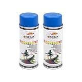 VE-INDUSTRIES 2x Sprühlack Leuchtspray Neon blau Lackspray 400ml Leuchtfarbe Matt...
