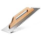 STAHLWERK Zweihand-Glättekelle 140 x 500 mm mit 10 mm Rechteckverzahnung,...