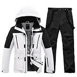 HOTIAN Herren Ski Jacke und Hosen Set Herren Schneeanzug Winter Warme...