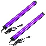 2 Stücke Schwarzlichtlampe UV 10W Schwarzlicht Röhre LED Lamp Bar 395nm mit Schalter und...