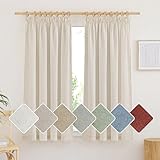 PONY DANCE Küchengardinen Landhausstil Leinenvorhänge Halbtransparent Wohnzimmer...