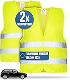 HELDENWERK Auto Warnweste 2er Set für Erwachsene europaweit einsetzbar - Reflektierende...