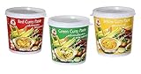 3x 400g COCK 3 verschiedene Curry Paste je 1x 400g Rote, Gelbe, Grüne...
