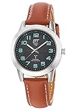 ETT Eco Tech Time Funk Solar Damen Uhr Analog mit Leder Armband ELS-11503-22L