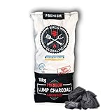 Globaltic Premium Lump Holzkohle – 10 kg Schwarz – für Kohlegrill, Grillen,...