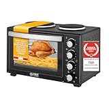 TZS First Austria Mini-Backofen mit Kochplatten | 30L Kapazität | 3200W, Umluft, max...