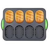 LUXECOVE Hochwertige Baguette-Backform aus Silikon, konzipiert für Brötchen, Baguettes,...
