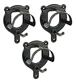 PFIFF 001109 Trensenhalter mit Zusatzhaken, Metall pulverbeschichtet, schwarz, 3er Set